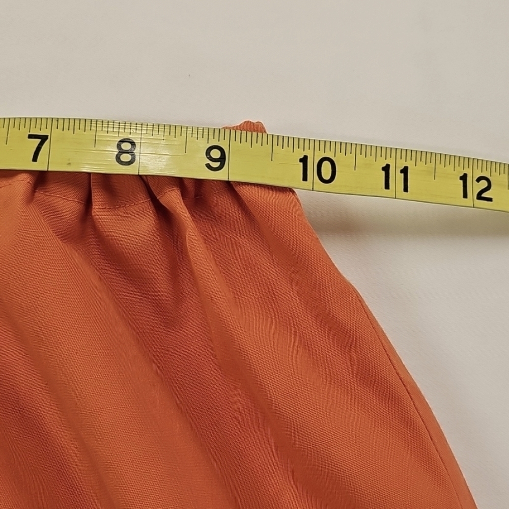 Vtg Girls A-line Tank Top & Shorts Set, Orange Blk Butterfly, See Measurements - Picture 10 of 11